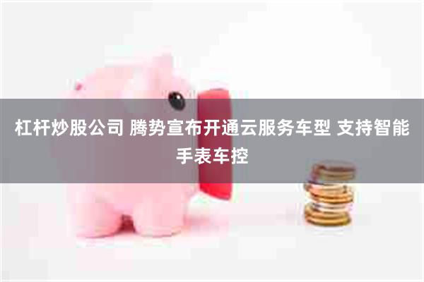 杠杆炒股公司 腾势宣布开通云服务车型 支持智能手表车控